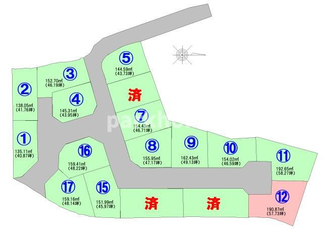 いの町枝川　造成地の土地図