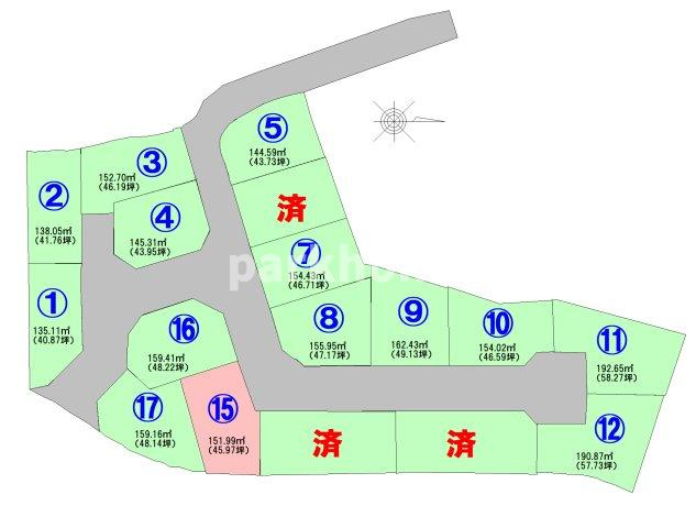 いの町枝川　造成地の土地図