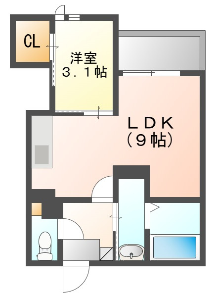 ＧＲＡＮＤＴＩＣ奥田Ⅵの間取り