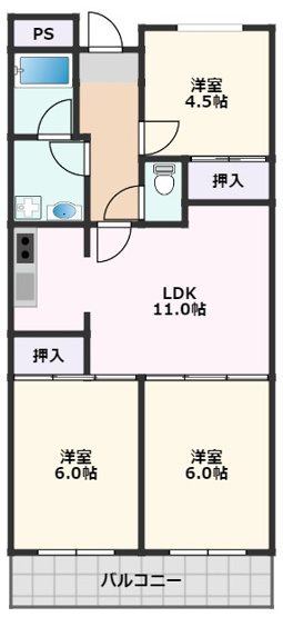 【間取り】 | ヴィラナリー摂津