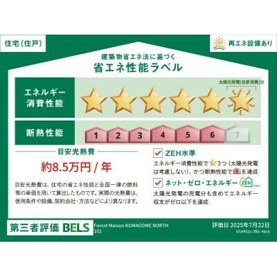 ＦｏｒｅｓｔＭａｉｓｏｎＫＯＭＡＧＯＭＥＮＯＲＴＨの省エネ性能ラベル