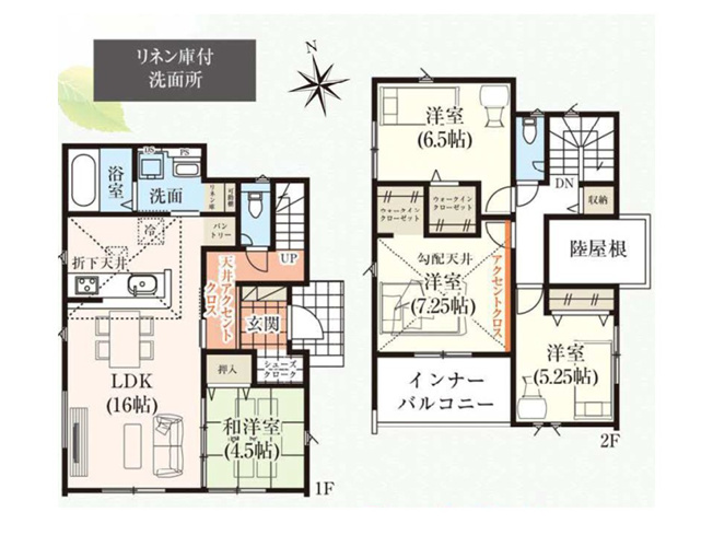 【間取り】 | 太田市新田高尾町　タクトホーム　3号棟 | シューズクロークやウォークインクロゼットなど収納充実の間取り♪