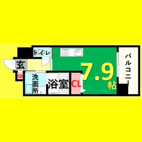 エスポアール泉　名古屋市賃貸　仲介手数料無料の間取り