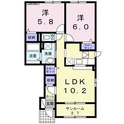 ニューシティ下堀Ⅱの間取り