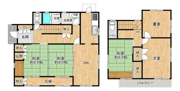 【間取り】 | 西区月が丘4丁目　中古戸建
