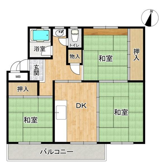 【間取り】 | 新多聞第2住宅110号棟