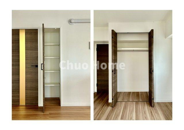 北千住ダイカンプラザの収納|居室にはクローゼットを完備し、自由度の高い家具の配置が叶うシンプルな空間です。お子様の成長と必要になる子供部屋を与えるにはぴったりの間取りですね。