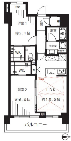 【間取り】 | 勝どきビュータワー