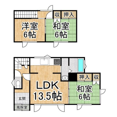 若竹町11-13貸家の間取り