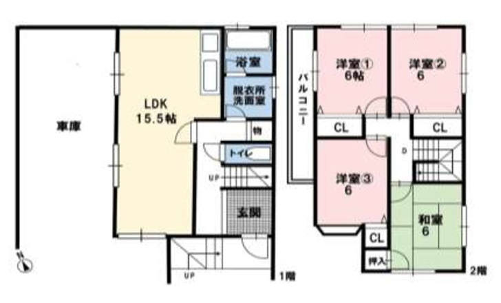 JR魚住駅まで徒歩圏内　魚住町長坂寺　中古戸建の間取り