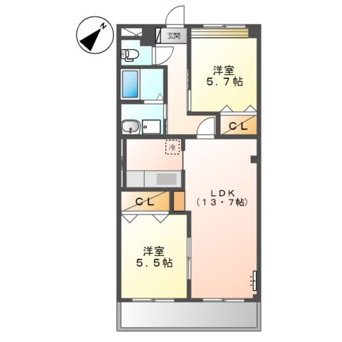 【間取り】 | ピーチテラスⅡ