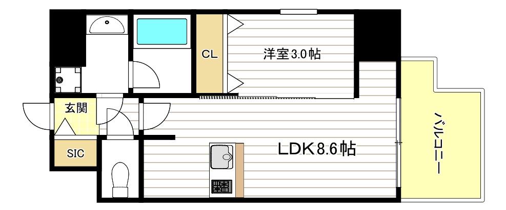 レオンコンフォート難波クレアの間取り