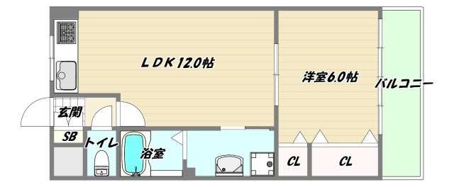 大阪市淀川区木川東４丁目の賃貸マンションの間取り