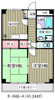 【間取り】 | 第２レクコーポ舞浜(E-048)