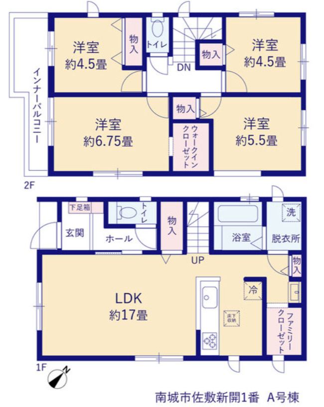 南城市佐敷新開1番　A号棟の間取り