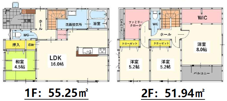 八幡西区小嶺台４丁目２期2号棟の間取り