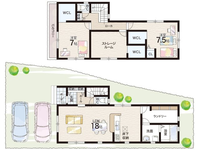 ■神戸市北区西山　第1期・第2期　新築一戸建ての間取り|2期3号地