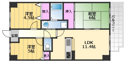 【間取り】 | サバービア泉大津