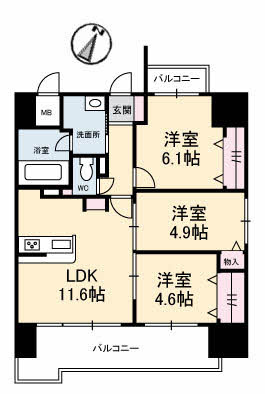 【間取り】 | シャーメゾンステージ碧・湯田