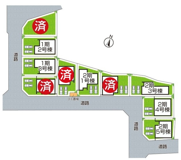 神戸市北区西山　第1期・第2期　新築一戸建ての区画図