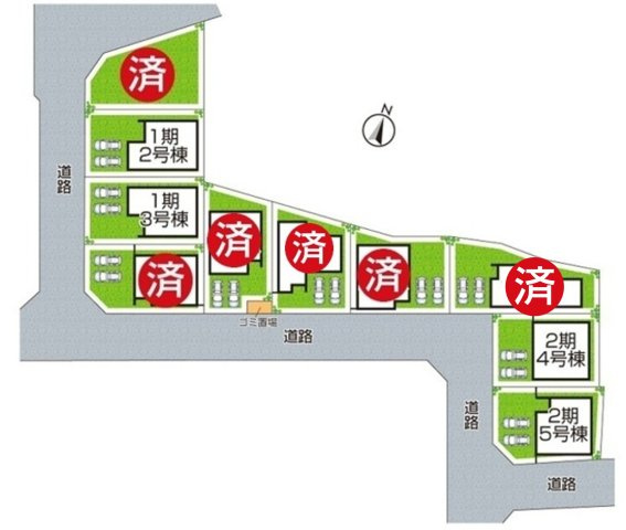 ■3日(土)4日(日)現地ご見学可能！　 神戸市北区西山　第1期・第2期　新築一戸建ての区画図