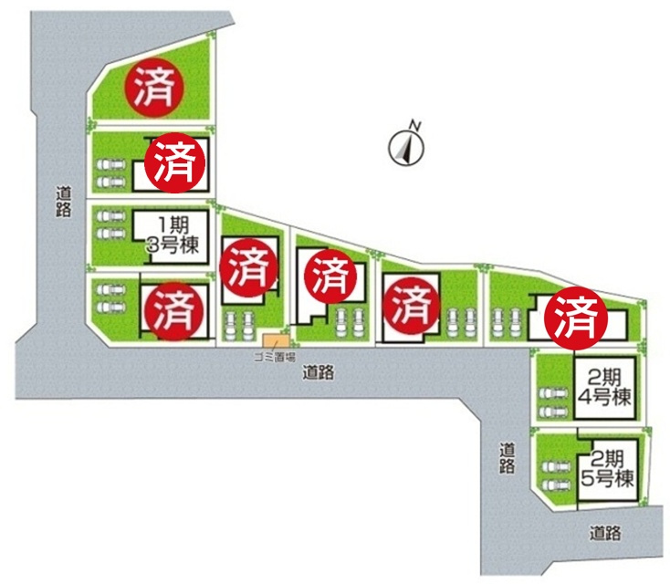 ■31日(土)1日(日)3日(火)現地ご見学可能！　 神戸市北区西山　第1期・第2期　新築一戸建ての区画図