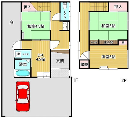 野里貸家の間取り