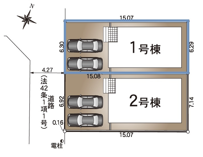 高知市針木東町　第1・1号棟 新築戸建ての区画図|1号棟