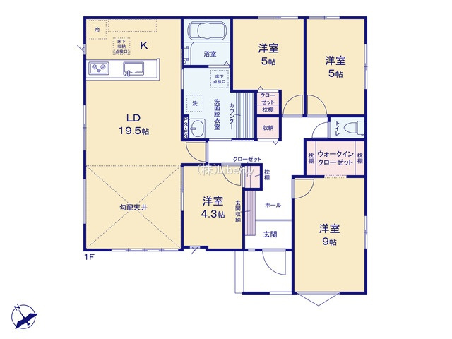 土浦市烏山7期　新築戸建の間取り