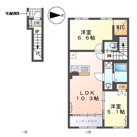 加古郡稲美町国岡　アパート新築の間取り