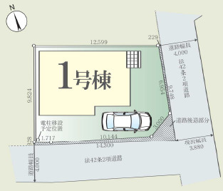 越谷市越ヶ谷本町 新築分譲住宅の区画図