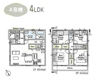 【間取り】 | 調布市富士見町3丁目　全8棟　4号棟　仲介手数料無料 | 4LDK