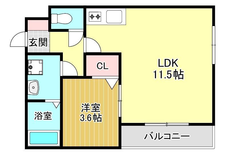 THENOBLES久留米中央町の間取り|※類似のお部屋になります