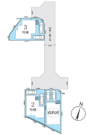 【区画図】 | 藤沢市長後3期 新築戸建 全3棟