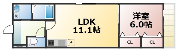 【間取り】 | レネスト新深江B　仲介手数料無料