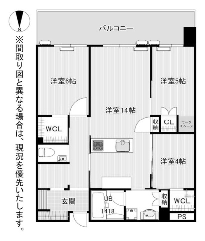 ザ・サンパーク小倉駅タワーレジデンス の間取り