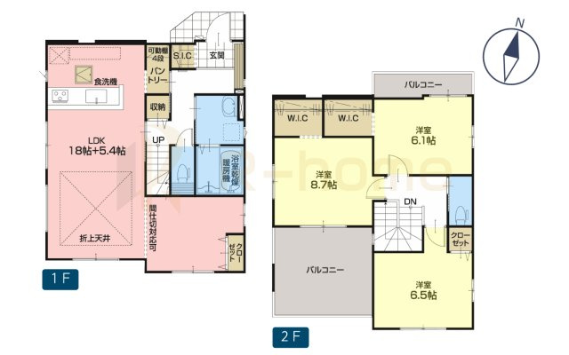 流山市東深井20期　新築戸建て　1号棟の間取り|3LDK＋WIC＋SIC＋パントリー、土地面積147.68m2、建物面積107.29m2