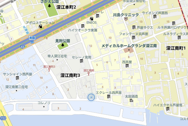 神戸市東灘区深江南町3丁目　中古戸建の地図
