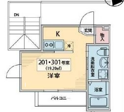市川市本行徳のアパートの間取り