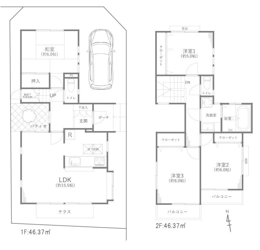 杉並区桃井一丁目戸建の間取り