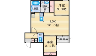【間取り】 | REGALEST WOOD TERRACE JOSHIN | 略図の為、現状優先