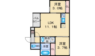 【間取り】 | REGALEST WOOD TERRACE JOSHIN | 略図の為、現状優先