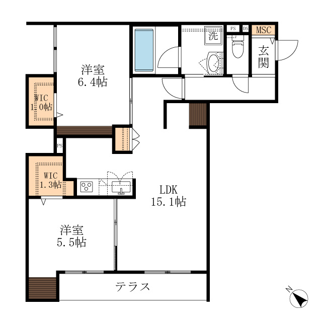 ベルジュ柏旭町の間取り|★明るい洋室★