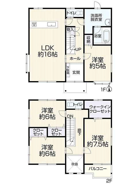 高松市国分寺町新名　リノベ住宅の間取り