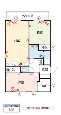 久留米市西町のアパートの間取り