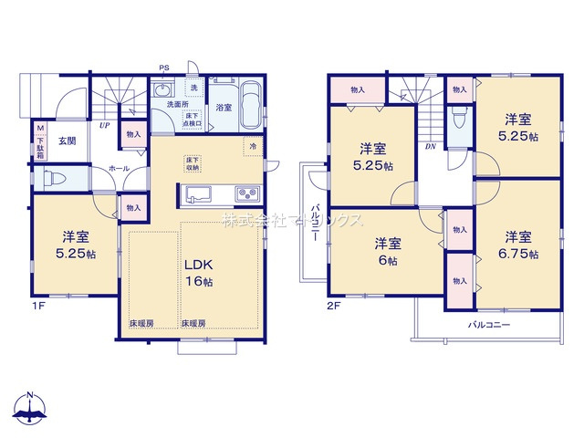 練馬区西大泉3丁目　長期優良住宅　ボリューム邸宅　限定1棟の間取り|5LDK+カースペース2台分　敷地面積 120.38ｍ2　建物面積 104.75ｍ2