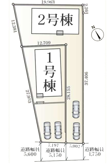 【区画図】 | 一宮市杉山字郷内373-3『仲介料無料』新築戸建て | 2号棟