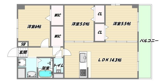 大阪市淀川区木川西１丁目の賃貸マンションの間取り