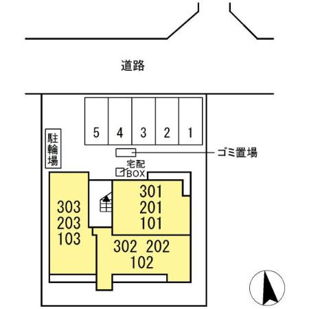 グリーンビレッジ西条町の区画図