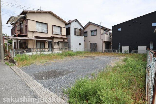 八千代台東３丁目　売地の外観|八千代台東３丁目　売地　建築条件なし　約４７坪の整形地　更地　南西側４m私道　間口約10.9ｍ